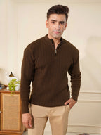 BELLUNO MANDARIN-NECK KNIT ZIP