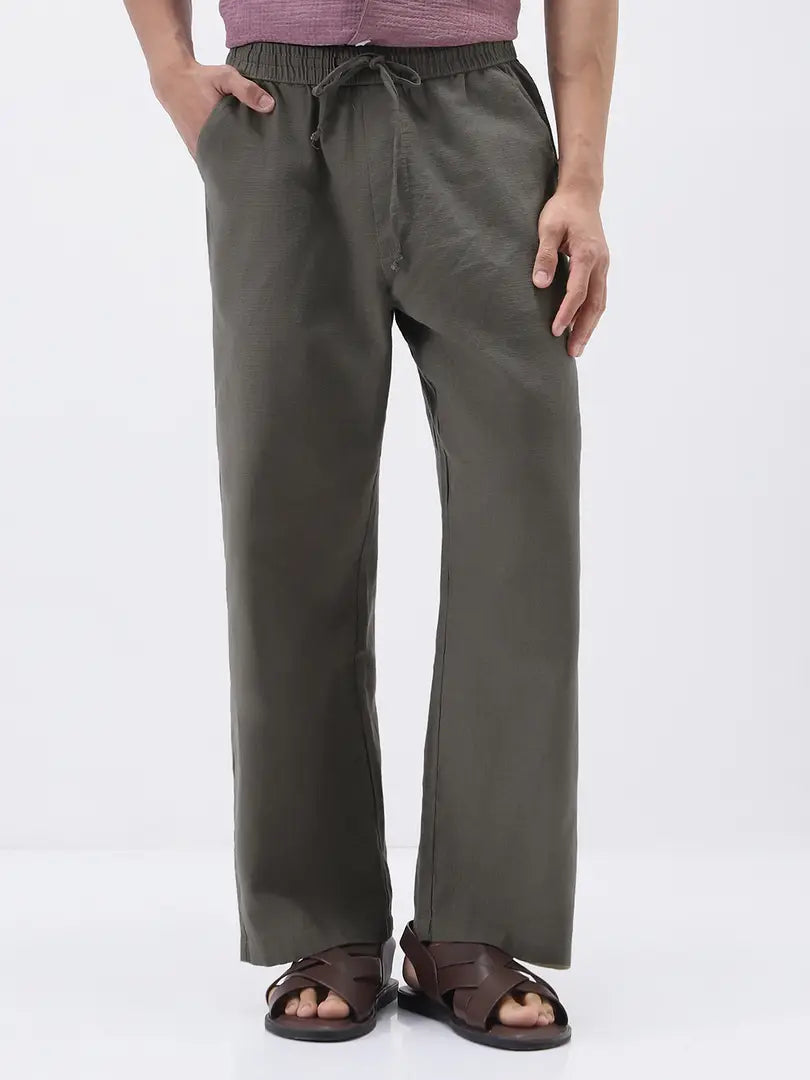 VIENNA ARSENIC LINEN TROUSERS