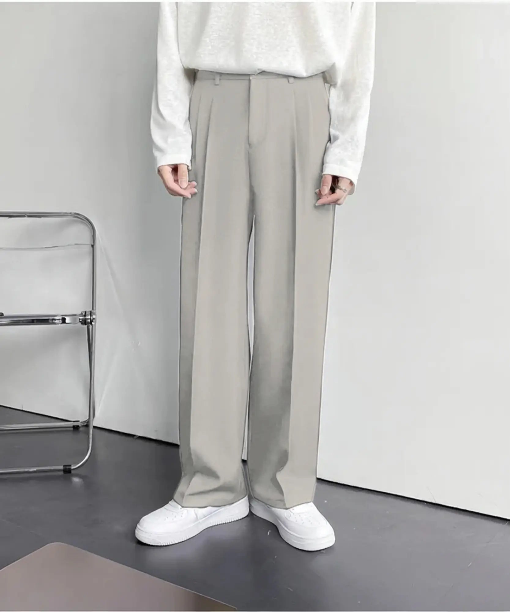 OXFORD CREAM GREY TROUSERS