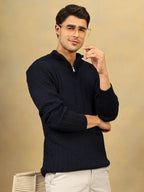 BELLUNO MANDARIN-NECK KNIT ZIP