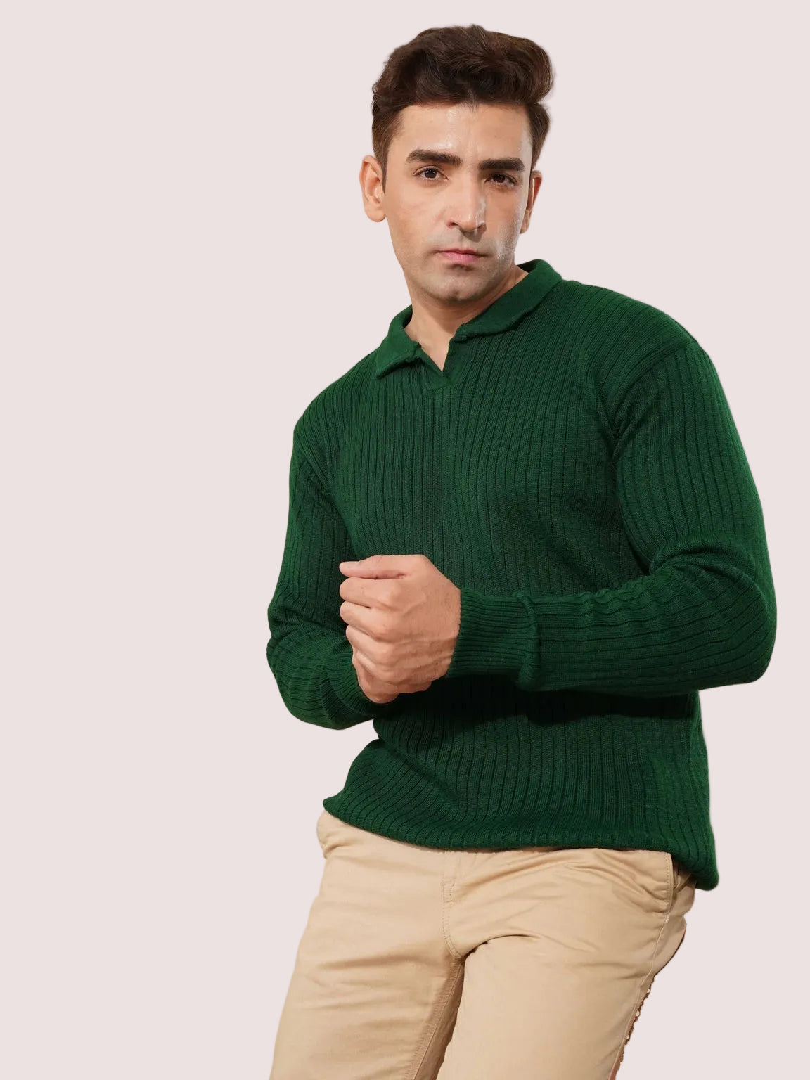 NAPOLI STRIPED COLLAR SWEATER