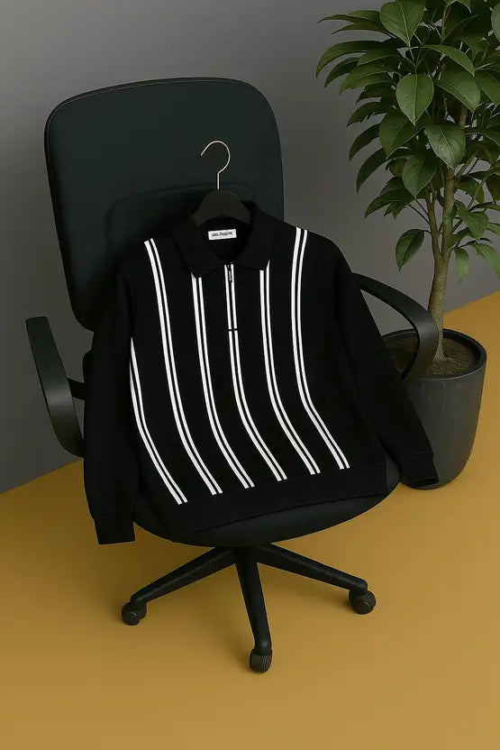 MENTON STRIPED ZIP POLO