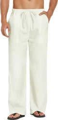 PORTOFINO WHITE LINEN TROUSERS