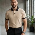 CORTINA STRIPED POLO — BEIGE